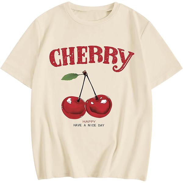 Farm Fresh Cherry Women's Short Sleeve Slim Fit Tee Crop Top Shirt