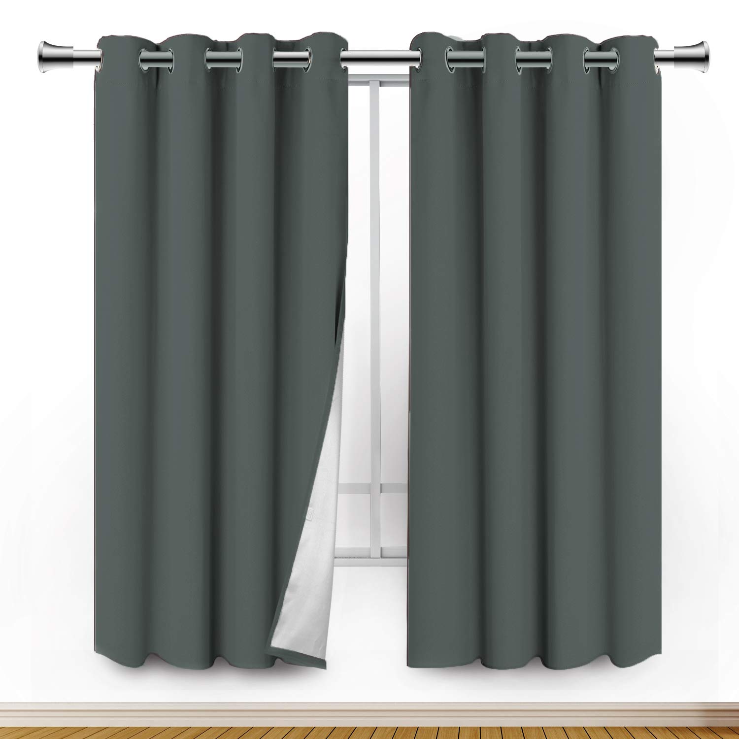 Panovous Double Layered Blackout Curtains Thick Thermal Curtains