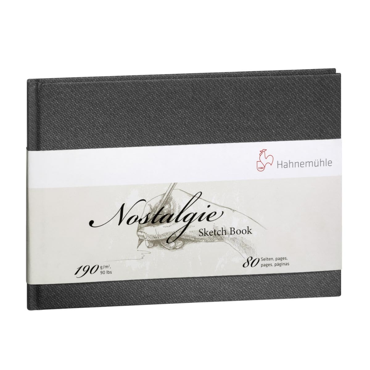 Hahnemuehle 10628693 Nostalgic Sketch Book, A5 Size, Landscape, 190gsm, White
