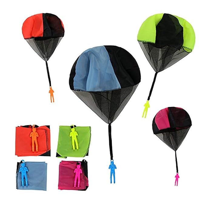 Children and Adults Outdoor Toys 6pcs Hand Throw Parachute Tangle Free