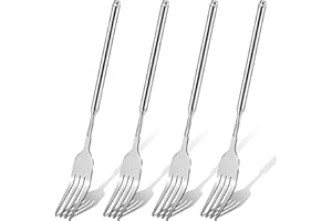 4 PCS Extendable Fork Set, Long Forks, Extended Stainless Steel Telescopic Forks for BBQ, Dinner, Dessert, Sausages, Hot Dogs