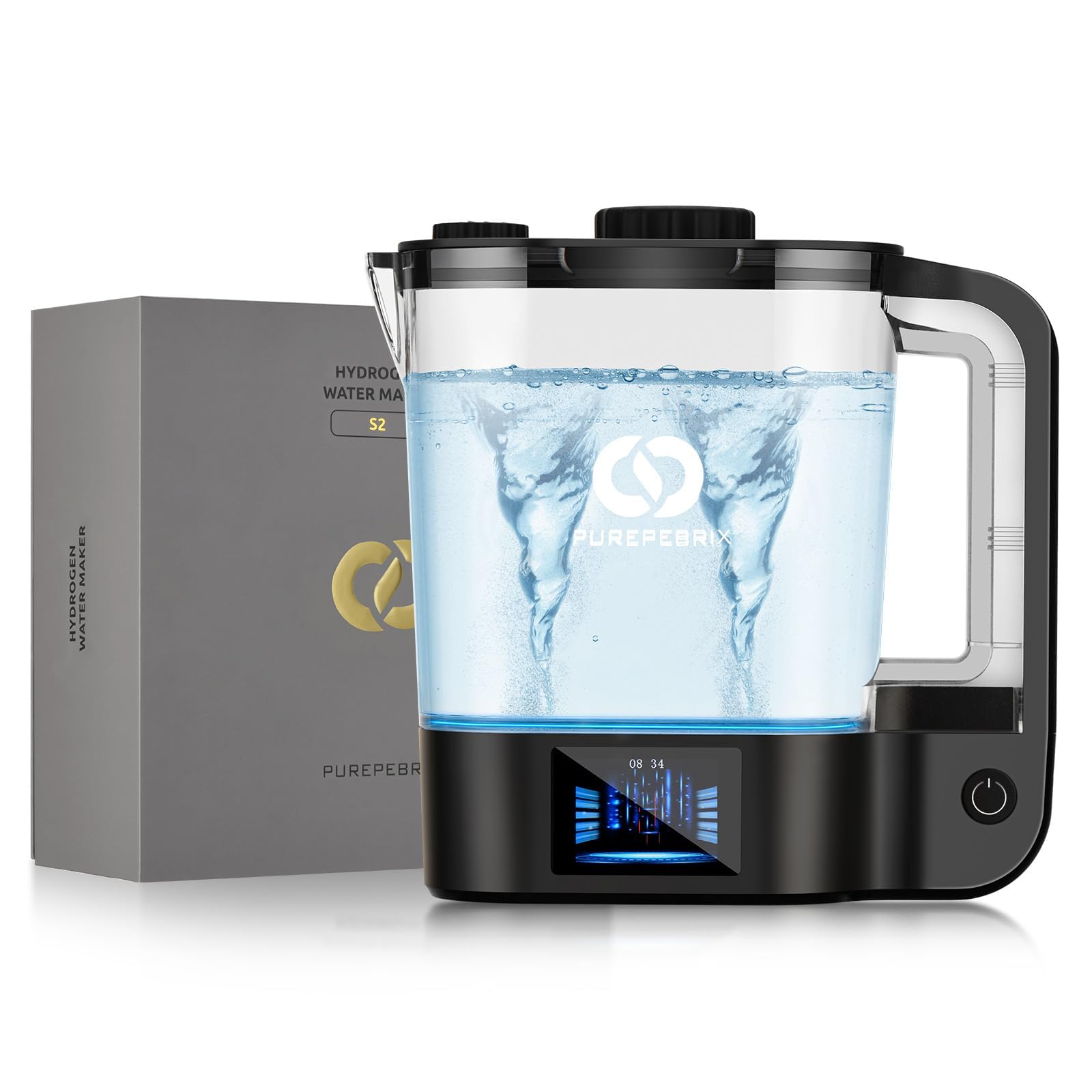 Photo 1 of PUREPEBRIX 2025 Desktop Hydrogen Water Bottle Generator, 72 Ounces Hydrogen Water Ionizer Pitcher Generator Machine with PEM Concentrator Technology, Hydrogen Content up to 3000 PPB