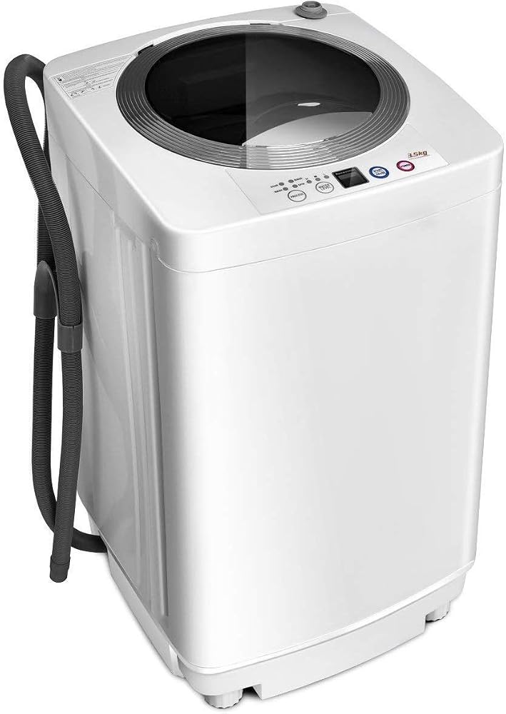 Giantex Portable Washing Machine, Full Automatic Washer and Dryer Combo, with Built-in Pump Drain 8 LBS Capacity Compact Laun