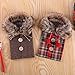 vLoveLife 2pcs Christmas Sweater Wine Bottle Cover, Newest Collar & Button Coat Design Wine Bottle Sweater Santa Wine Bottle Dress Sets for Christmas Gifts Xmas Party Decorations - 1 Red & 1 Brown