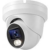 Real HD 5MP Color-Vu Full Color Night Version Turret PoE IP Camera Outdoor, 2.8mm Wide Angle, H.265, 65ft IP67 Waterproof, Must Work with a NVR, Does not Work by Itself