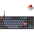 Keychron V3 Wired Custom Mechanical Keyboard, TKL Tenkeyless QMK/VIA Programmable Macro with Hot-swappable Keychron K Pro Red Switch Compatible with Mac Windows Linux (Frosted Black-Translucent)