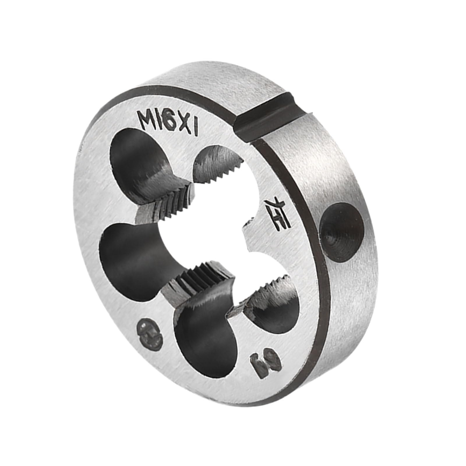 CoCud Round Thread Repair Die, M16x1 Die 40mm OD, Alloy Tool Steel Left Hand Cylindrical Pipe Threading Tool with 5 Chip Holes - (Applications: for Threading Repairing)