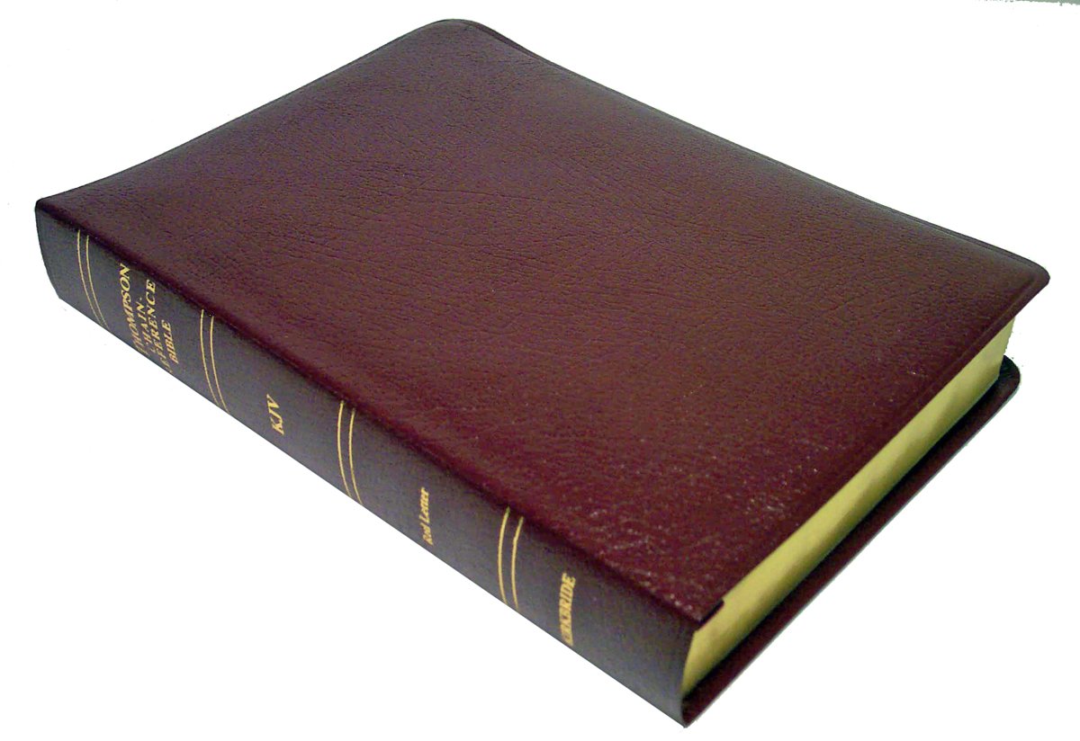 KJV Burgundy Bonded Leather Large Print Thompson Chain Reference