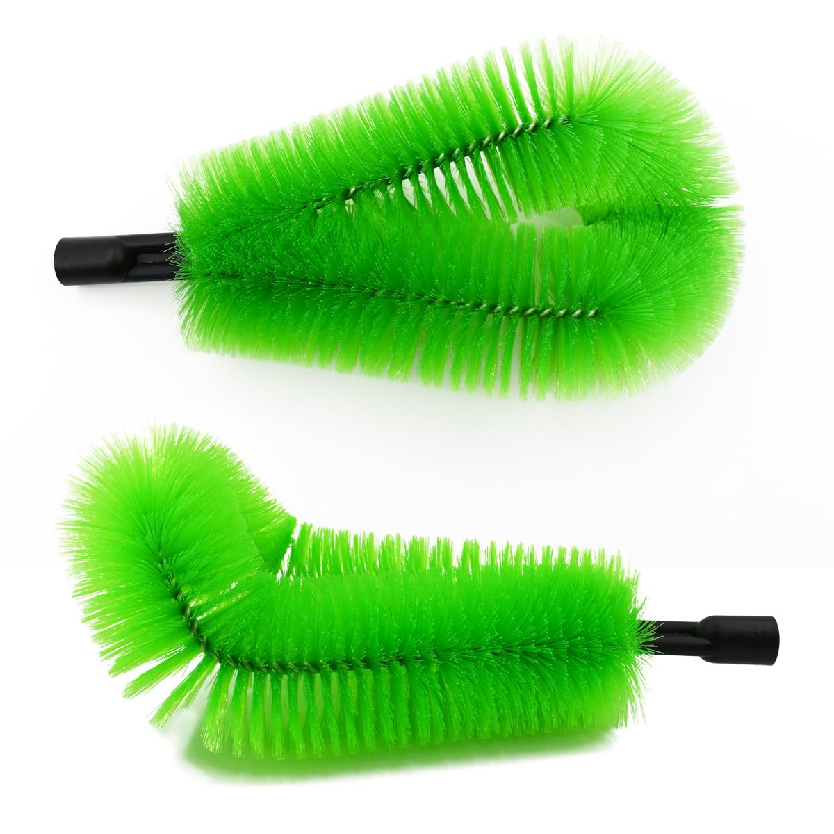 Photo 1 of 2 Pcs Gutter Cleaning Brush Roofing Tool Rain Gutter Guard Cleaner Tool with 2 Brush Heads Adaptation Thread Interface Dia 0.75 Inch, Interface Diameter 19 mm Easy Remove Leaves from The Ground