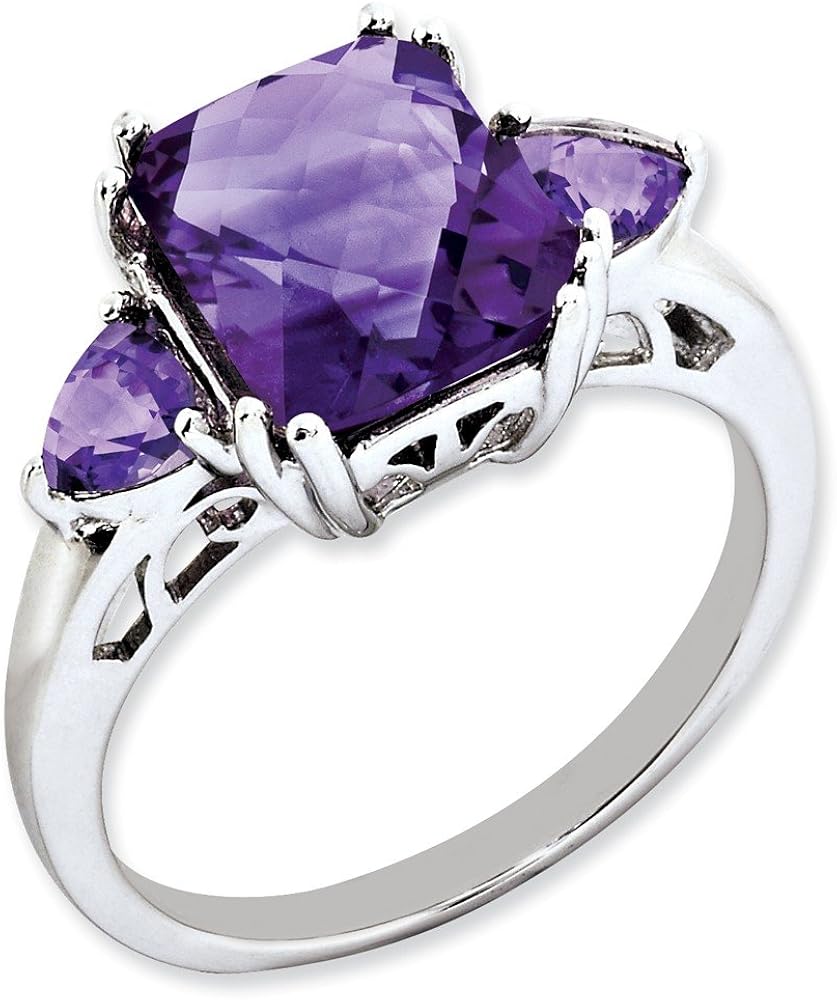 Sterling Silver Amethyst Ring Amazon.co.uk Jewellery