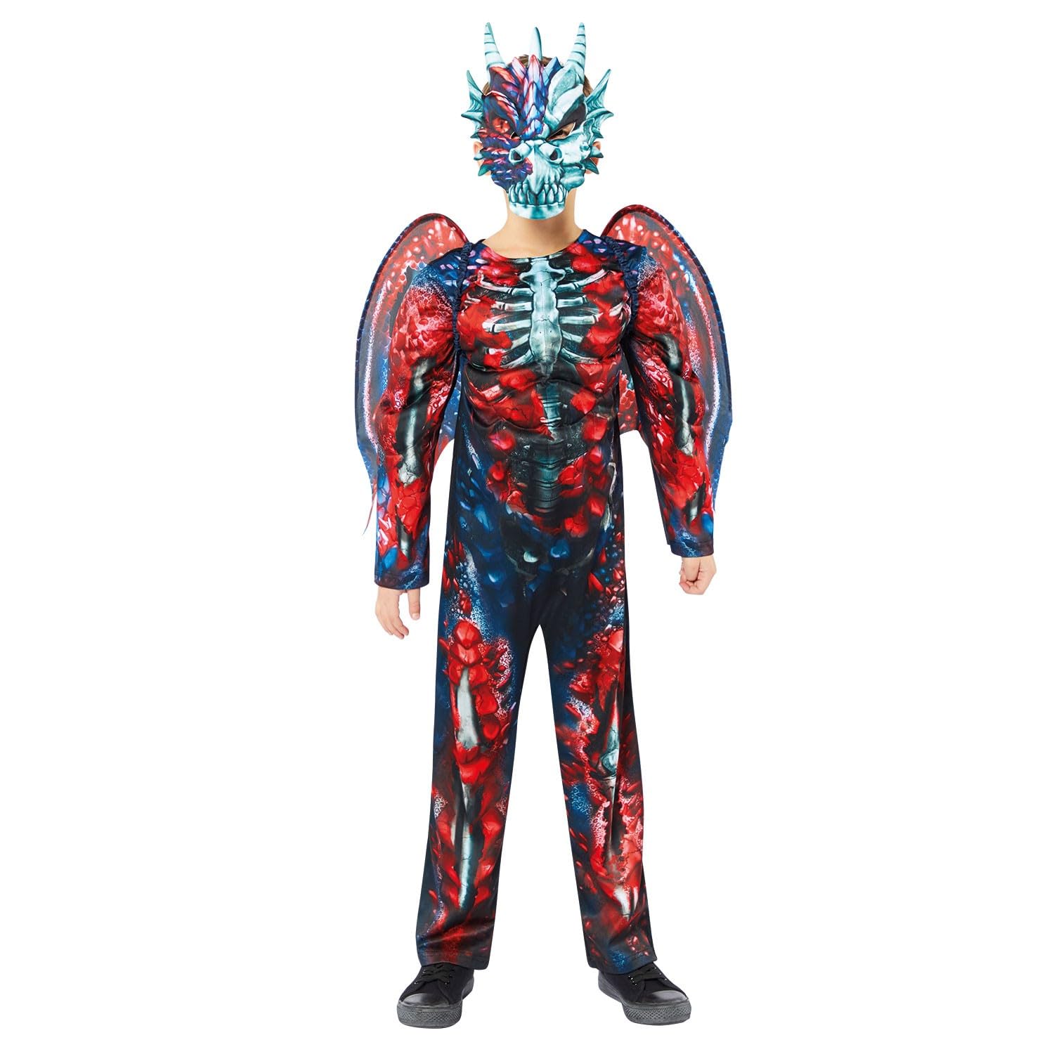 Amscan 9914831 Childs Deadly Zombie Dragon Fancy Dress Halloween Costume Boys Girls Skeleton (8-10 Years)