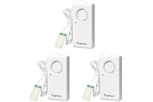 Topvico Water Alarms for Basements, Heater Leak Detector, Sump Pump Overflow RV Moisture Flood Sensor, 120dB Work Alone Battery Operated 3 Packs