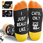 HAPPYPOP Women Men Cat Dog Socks - Gifts for Dog Dad Cat Mom, Pet Lovers Socks for Teens