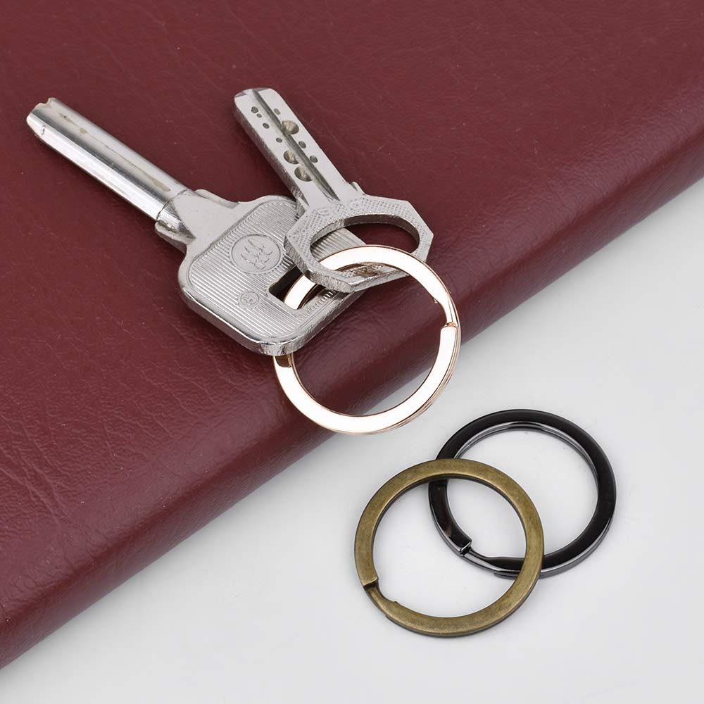 Flat Key Chain Ring, Tiberham Round Metal Split Keychains Rings for