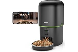 Yuposl Automatic Cat Feeders with Camera - 5G WiFi App Control 1080 HD Video with Night Vision, 2-Way Audio 2L/4L Cat Food Dispenser Easy to Use and Clean, Timed Pet Feeder Also for Dogs