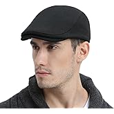 FEINION Men Wool Blend Flat Cap Tweed Newsboy Ivy Hat