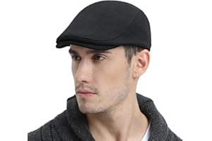 FEINION Men Wool Blend Flat Cap Tweed Newsboy Ivy Hat