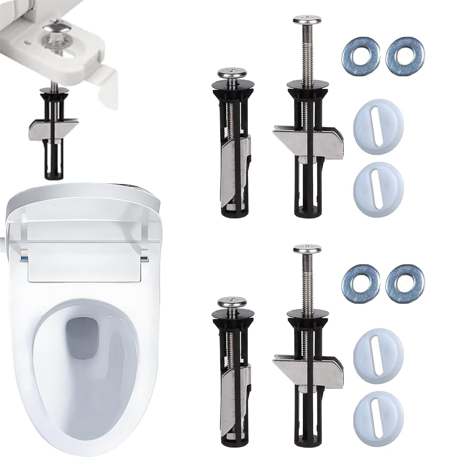 4 Set Heavy Duty Toilet Seat Fastener Bolt Kit, Universal Toilet Cover Maintenance Accessories, Toilet Seat Screws Replacement Kit For Easy Installation And Maintenance Of Toilet Seats (4)
