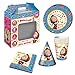 Bright Holiday Set for Children Masha and the Bear is the Original Choice for Party Supplies and Birthday New Year's whistles funny Hats Paper Drinking Glasses with Print Masha y el Oso