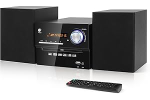 Compact Stereo System With CD DVD Player | Multi-Function Home Micro HiFi Music Sound 30W | BT/AUX/USB/MIC Inputs | 3-Piece S