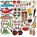 PBPBOX Hawaiian Decorations Luau Hawaiian Photo Booth Props Kit - 45 Pcs