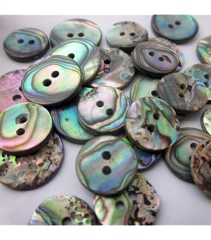Natural Pearl White Sewing Buttons - 50pcs Round 2-Hole Shell Buttons For DIY Crafts & Clothing