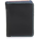 mywalit Medium Leather Zip Wallet | 3 Card Slots | ID Window &amp; Note Section | Coin Pockets &amp; Pen | Black Pace | Stylish &amp; Compact Accessory for Men &amp; Women | Perfect for Everyday Use