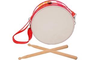HAMPPLIES Kids Snare Drum Set 8-inch Double-sided Synthetic Skin Toddler Percussion Instrument with Sticks for Early Music Ed