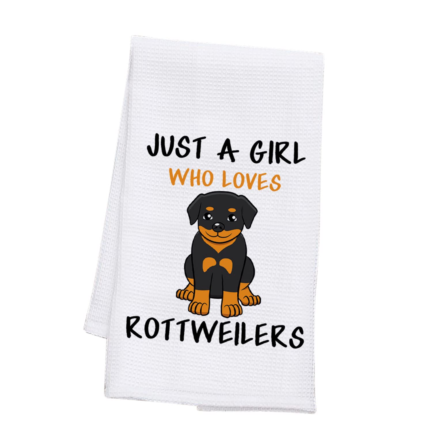 PLITI Rottweiler Kitchen Towel For Dog Mom Dog Lover Gift Just A Girl Who Loves Rottweilers Dish Towel Rottweiler Dog Decor(Girl Love rottweilers TWU)