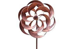 LERFUGI 360 Degrees Metal Swivel Classical Wind Spinner Willow Leaves for Patio Lawn Outdoor Yard Lawn Garden