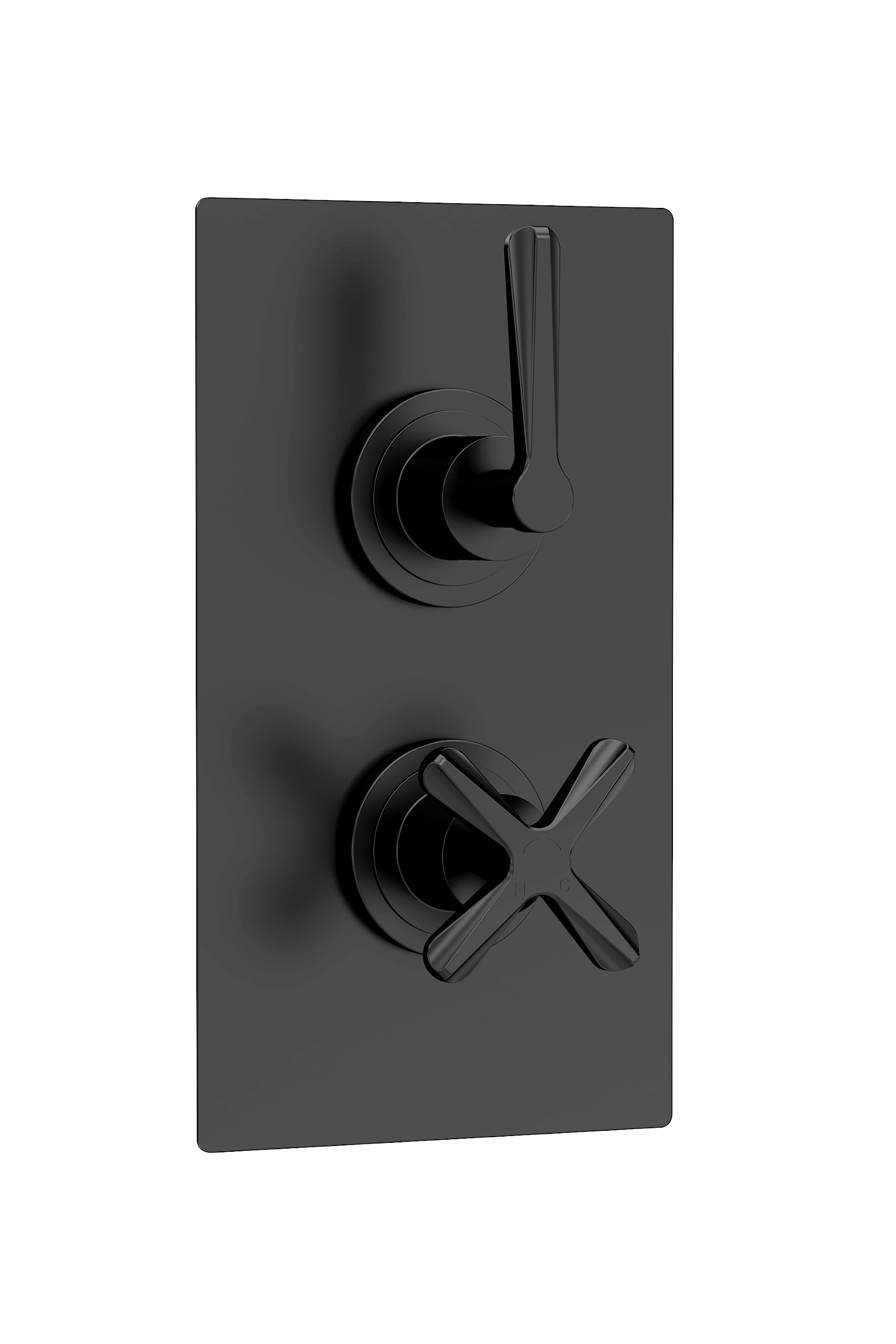 nuie CLL4210 Aztec Twin Concealed Thermostatic Shower Valve-1 Outlet, 215mm, Matt Black