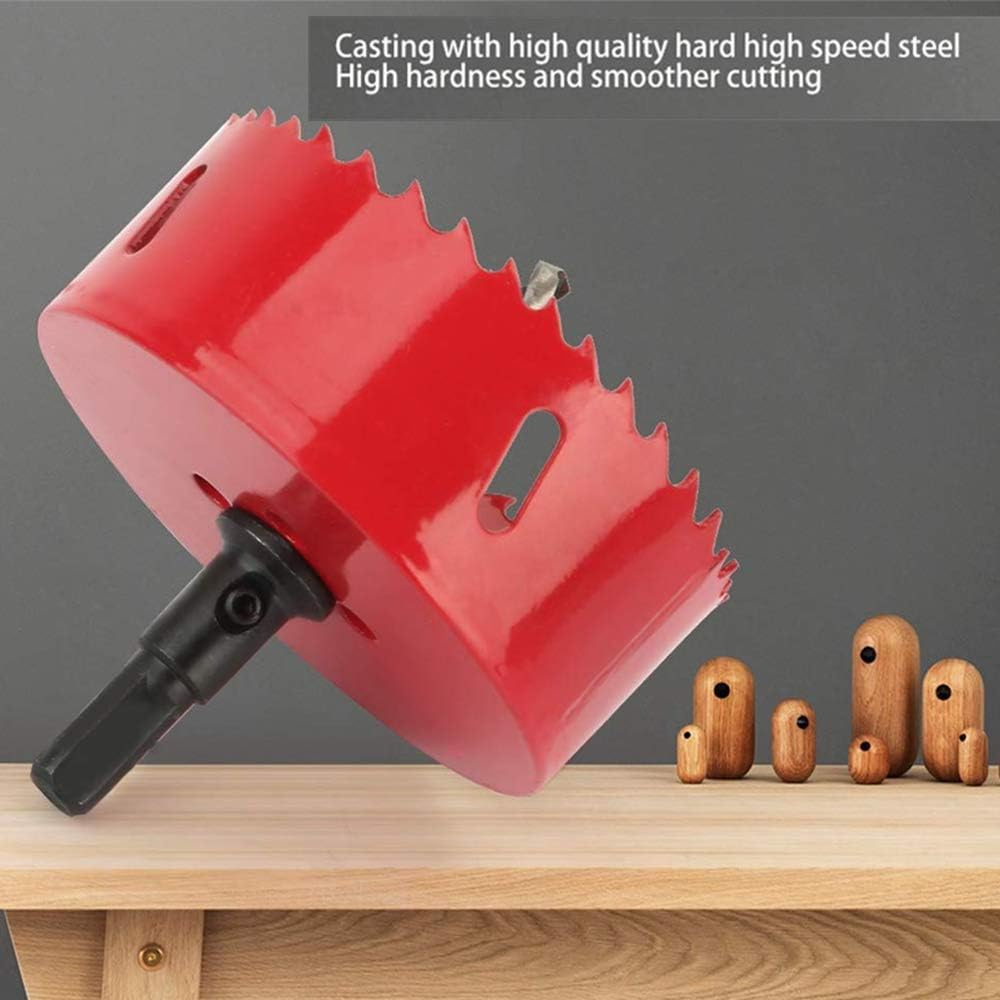 Hole Saw 90mm Bi-Metal Holesaw Cut with Hexagon Adapter Centring Drill Arbor Pilot Drill Bit Wood Plastic w/Rod for Wood Aluminum Iron Plastic - Image 4