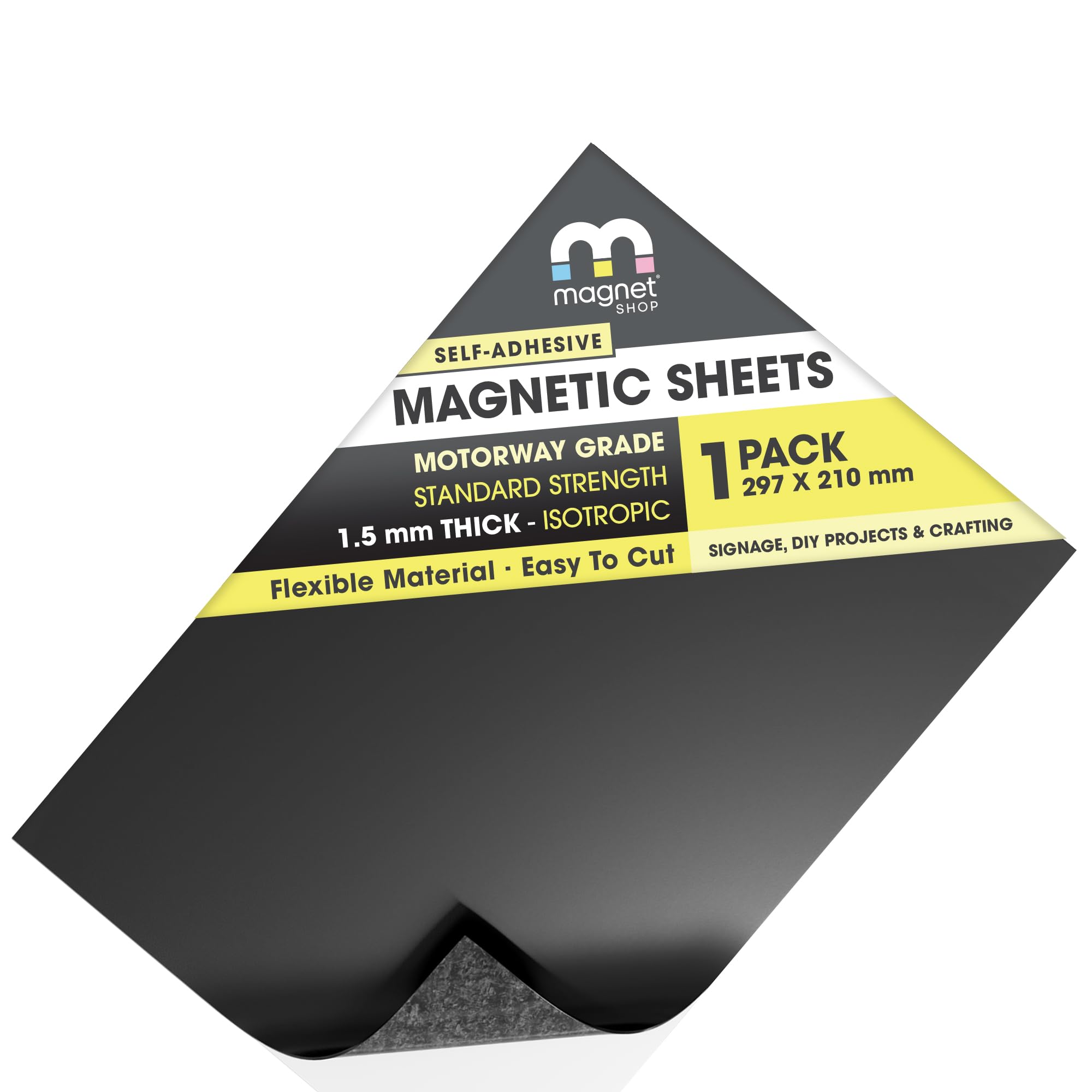 TMS Magnetic Sheets Self-Adhesive | For Magnet Die Storage, Crafts, Cars, Taxis, Vehicles, Sign Making and Outdoor Use | Extra Sticky, Strong Flexible Vehicle Grade (1.5mm thick, A4 Sheet, 1)