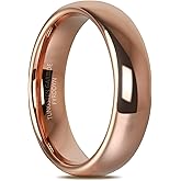 Fyrddyn 6mm 8mm 10mm Rose Gold Tungsten Rings Wedding Band Matte Comfort Fit for Men Women Size 4-15.5