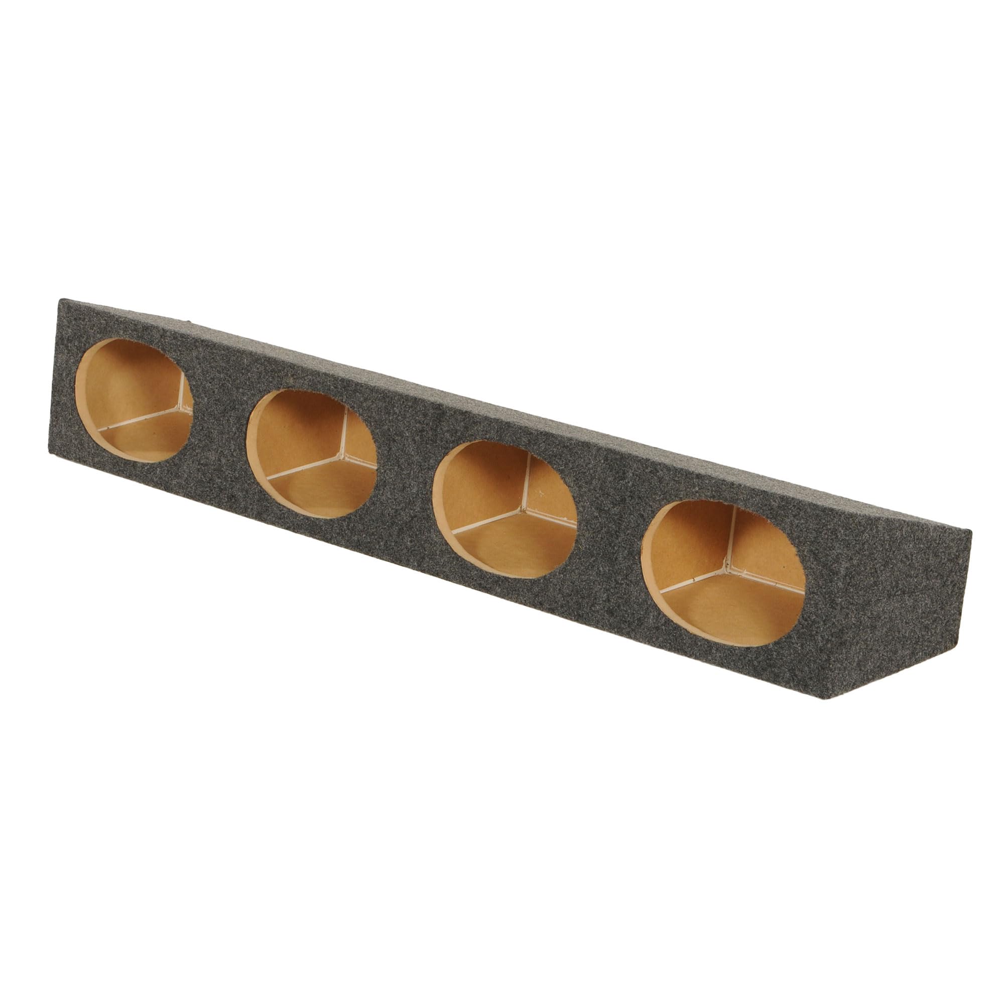 Q Power Quad 6x9 Wedge Speaker Box, 4-Hole Sealed MDF Enclosure with Charcoal Carpet Finish, Universal Fit for Car Audio Installations Image