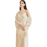 BRYCTSISEN Women’s Floral Lace Shawls and Wraps for Evening Dress Fringe Lace Pashmina Scarf for Wedding Costume Party