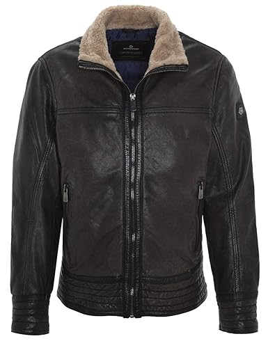 MILESTONE Meridien Herren Lammleder Jacke mit gefüttertem Fell