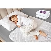 Lynmark® 2X Toddler Potty Training Bed Pads - Soft Waterproof Bedwetting Pee Protector Mat for Kids - Multi-Layer Non-Slip Washable Incontinence Mattress Sheet Absorbs Up to 2000ml - 33" x 27", White