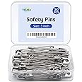 Tkiaea 3 Inches Large Safety Pins Heavy Duty, Pack of 50, Big Safety Pins, Safety Pins Bulk, Stainless Steel Safety Pins（Large Size）