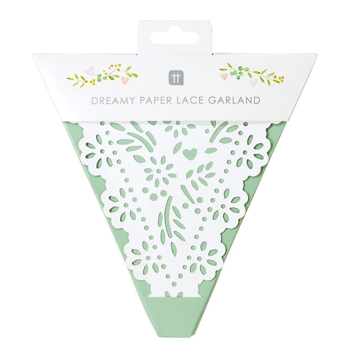 Talking Tables 4m Paper Disposable White Wedding Bunting Decorations Garland, 4 Meters for a Boho Birthday, Christening, Engagement Party, Bridal Shower or Anniversary