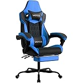 WOTSTA Gaming Chairs Massage Game Chair with Footrest Reclination Angle Adjustable Backrest Height Gamer Seat Equiped Retract