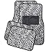 OxGord 4 Piece Leopard Print Carpet-Floor-Mats Set for Car - Rubber-Lined All-Weather Heavy-Duty Protection for All Vehicles, Gray/Back