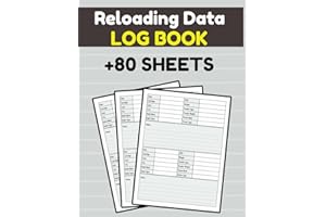 Reloading Data Log Book with Notes: Detailed Hand Reloading Data Log Sheets Large Format | Track & Record Ammunition Handloading Details - Ammo Reloading Sheet