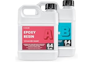 NASUBI Crystal Clear Epoxy Resin 1 Gallon Easy to Use Resin for Art, Mold, Jewelry, Tabletop, NO Bubbles, NO Odor, UV Resistant, 2 Part Casting Coating Resin for Professional Artists or Beginners