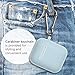 Airpods Case, GMYLE Silicone Protective Shockproof Airpods Earbuds Case Cover Skin with Keychain, Women Girls Cute, Compatible for Apple AirPods 2 & 1 - Light Aqua Blue [Front LED Visible]
