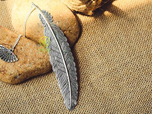 Bookmark, Metal Feather Plumage (Silver Fan)