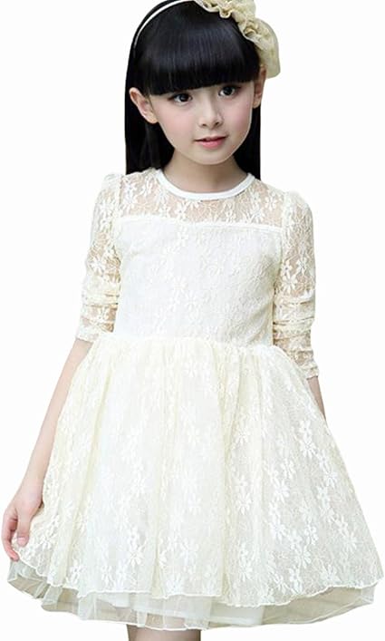 Amazon S Xiny 子供ドレス ワンピース レースドレス 半袖 長袖 女の子 卒業式 スーツ ピアノ 結婚式 面接 七五三 入学式 お姫様 お出かけ 結婚式 大きいサイズ ホワイト Xl ワンピース チュニック 通販