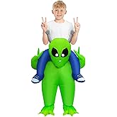 anroog Inflatable Alien Costume Kids Halloween Blow Up Ride on Alien Costumes Suit for Boys Girls Cosplay Party