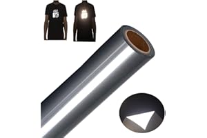 FUNKAKA Heat Transfer Vinyl Reflective Dark Gray HTV Roll, 12" x 10ft Reflective Iron on Vinyl for All Cutter Machine, Reflective HTV Vinyl for T-Shirts Easy to Cut & Weed for Heat Vinyl DIY Design