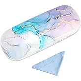 PERFECTSIGHT Hard Shell Eyeglasses Case, PU Leather Protective Glasses Case, Cute Eyeglass Case for Women Men Girls